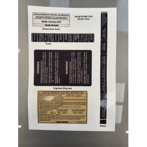SAAB 99 EMS (1976) – Under-Bonnet Vinyl Decal / Sticker Kit